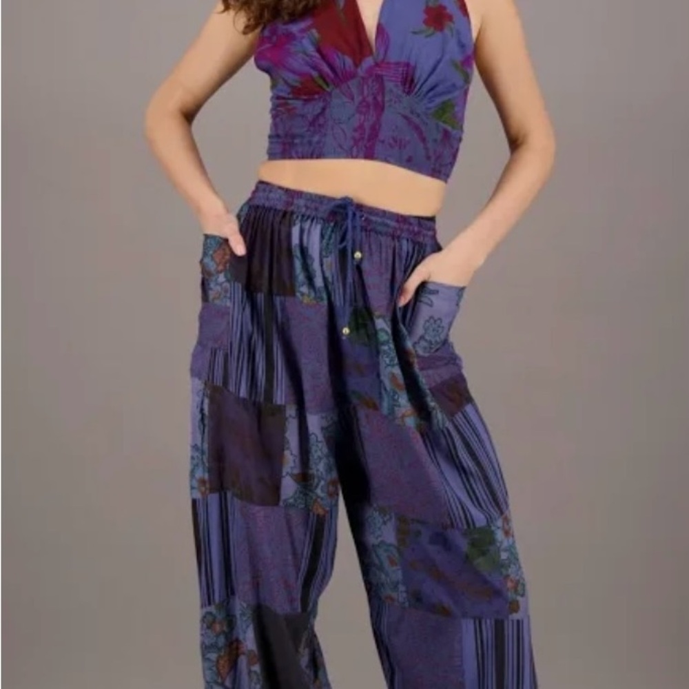 Advance Apparels Purple Patchwork Halter Set - image 1